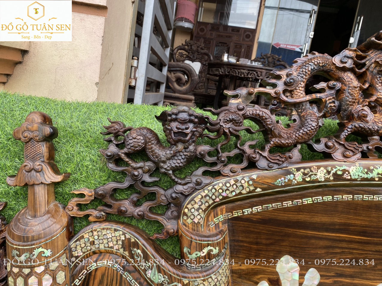 Mua cuốn thư gỗ mun khảm ốc  đẹp của đồ gỗ Tuân Sen 